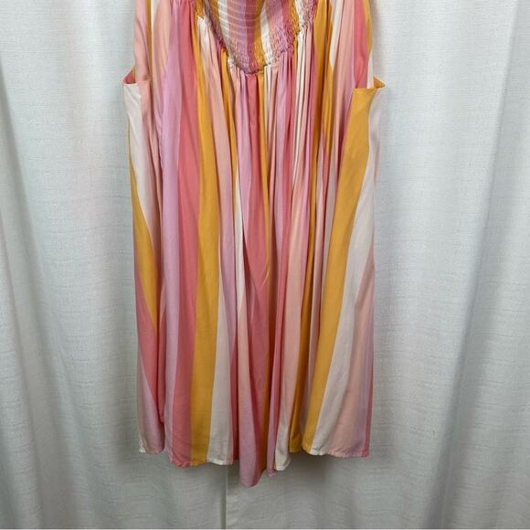 ModCloth x Collectif Sandy-Lynn Peachy Stripe Dress Sz.14 - Picture 12 of 16
